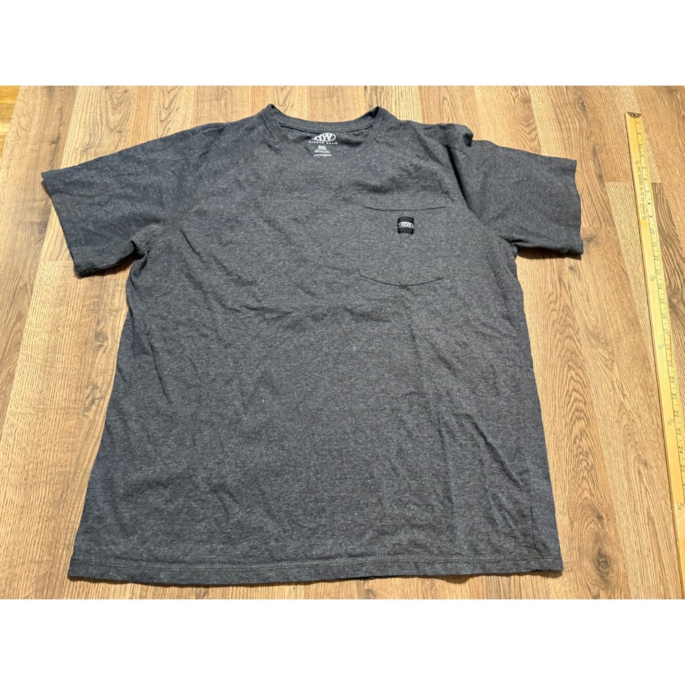 Rugged Wear Pocket T-Shirt Mens 2XL Charcoal Gray Adult Short Sleeve Excellent